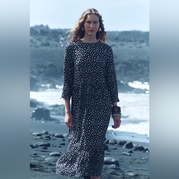 Zara Dresses & Skirts - ZARA LONG PRINTED DRESS ZW COLLECTION SIZE M NWT